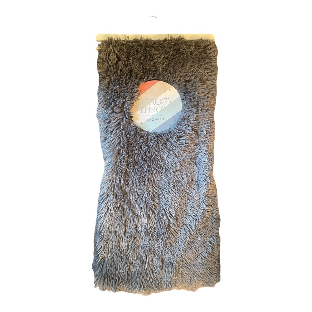 SHAGGY THROW BLANKET GRAY